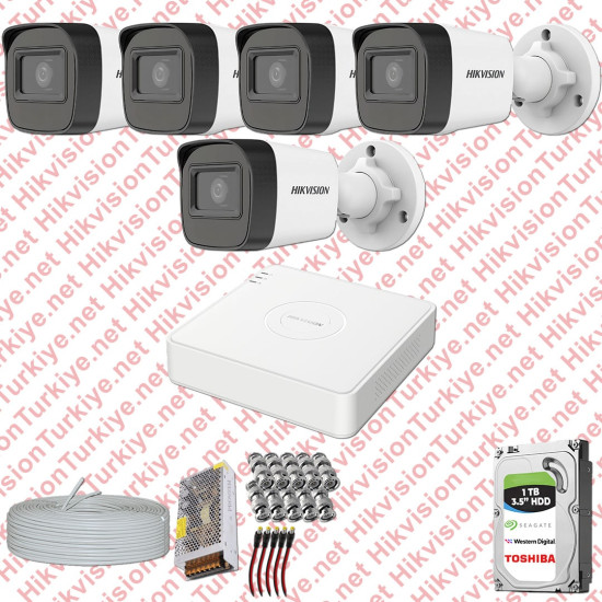 Hikvision 05 Kamera Fullhd Güvenlik Kamerası Seti 1tb Hdd
